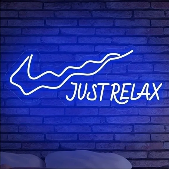 NIKE Just Relax Red Neon Trendy Dorm Bedroom Living Room Outdoor Indoor Decor - Picture 7 of 9